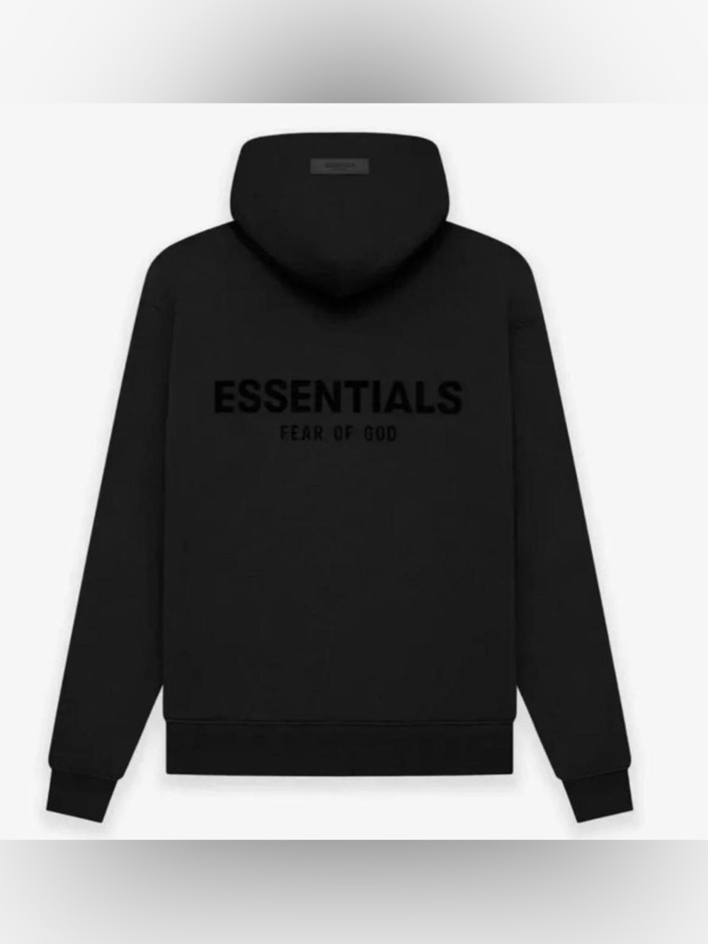 Authentic Unisex XL Essentials Fear of God jet black hoodie